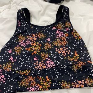 Stars and floral sports bra